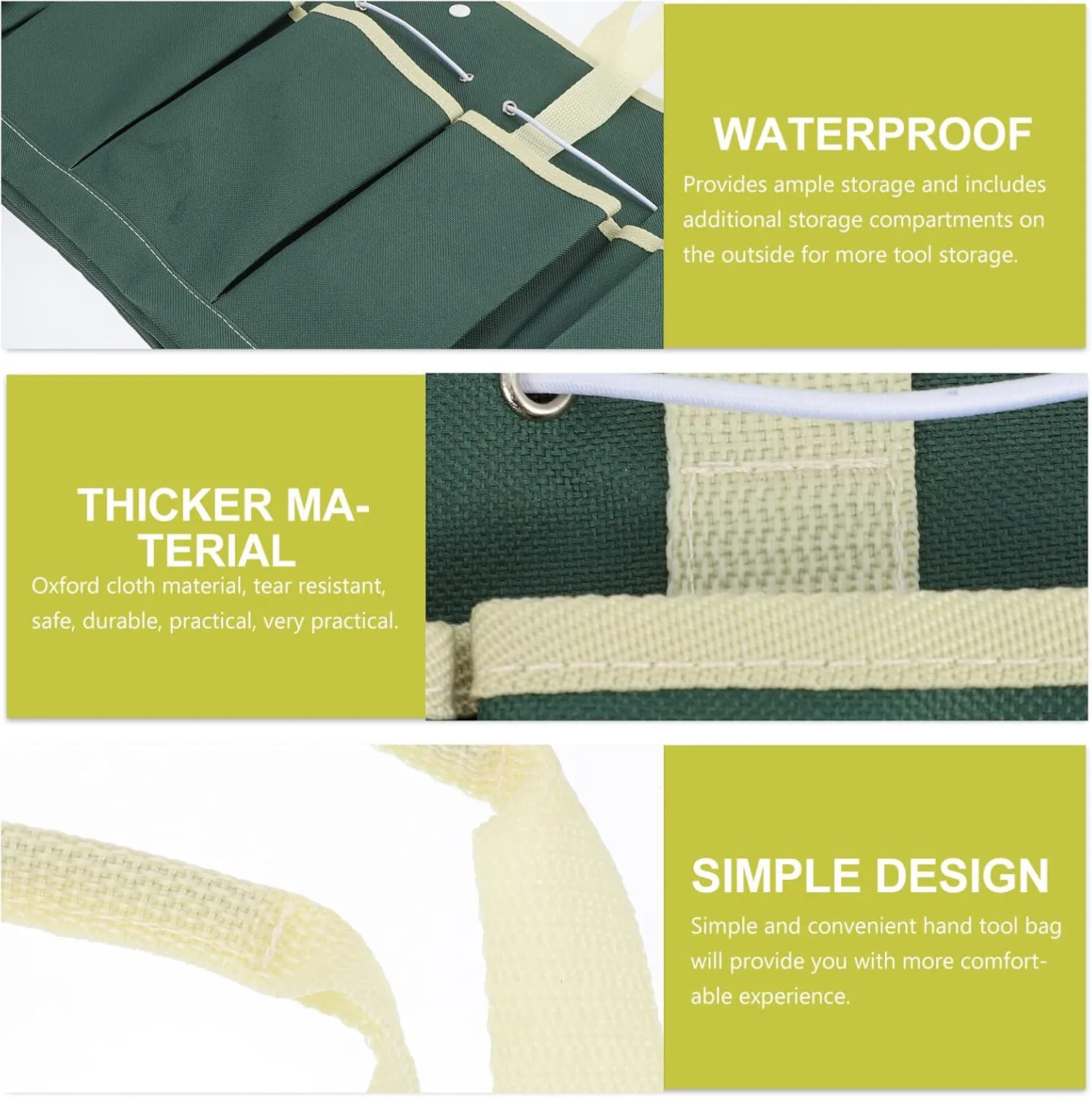 GANAZONO Tool Storage Tote Garden Tool Bag Organizer Oxford Fabric Durable and Tear-resistant for Gardeners