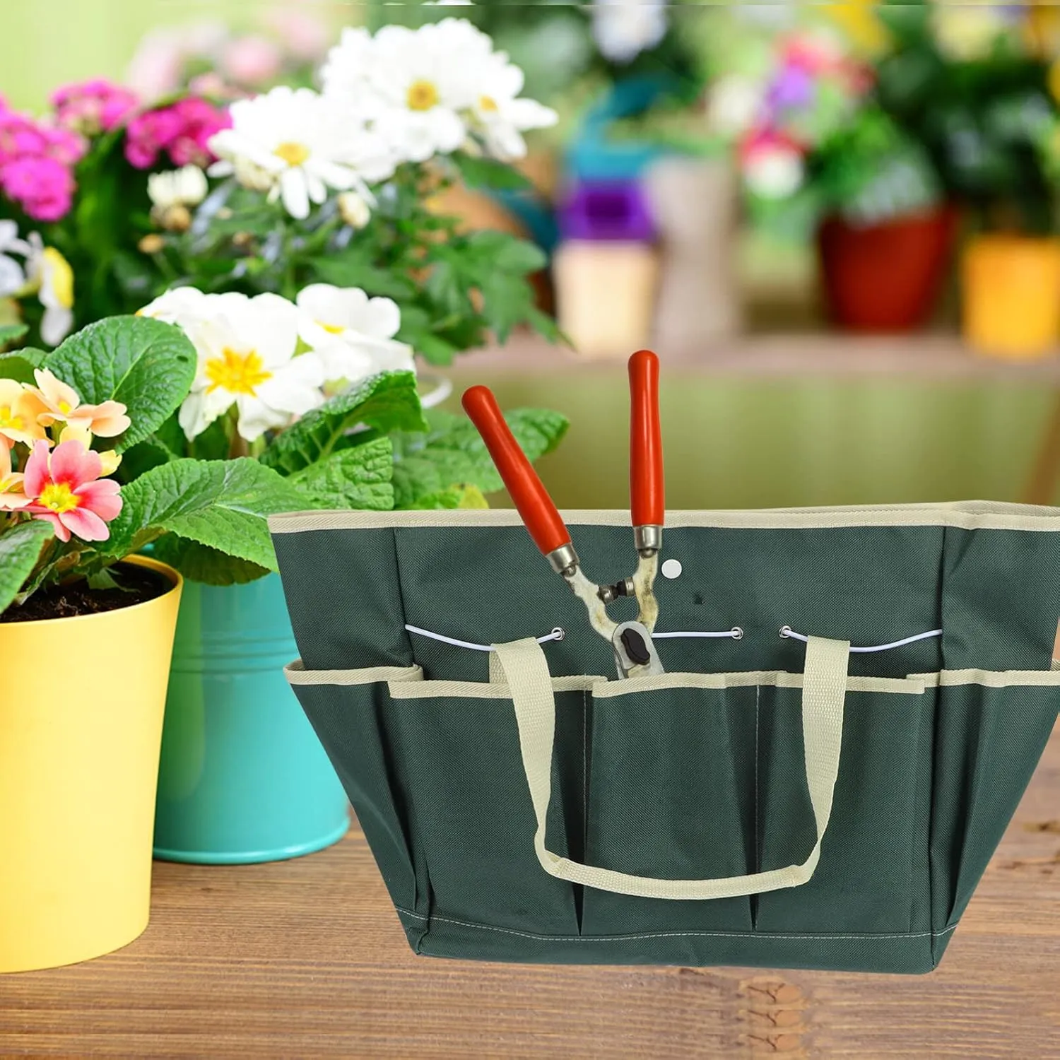 GANAZONO Tool Storage Tote Garden Tool Bag Organizer Oxford Fabric Durable and Tear-resistant for Gardeners