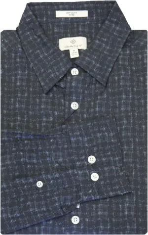 GANT Diamond G Men's Mini Sqaure Print Fitted Hidden Button Down Collar Shirt (3050162)