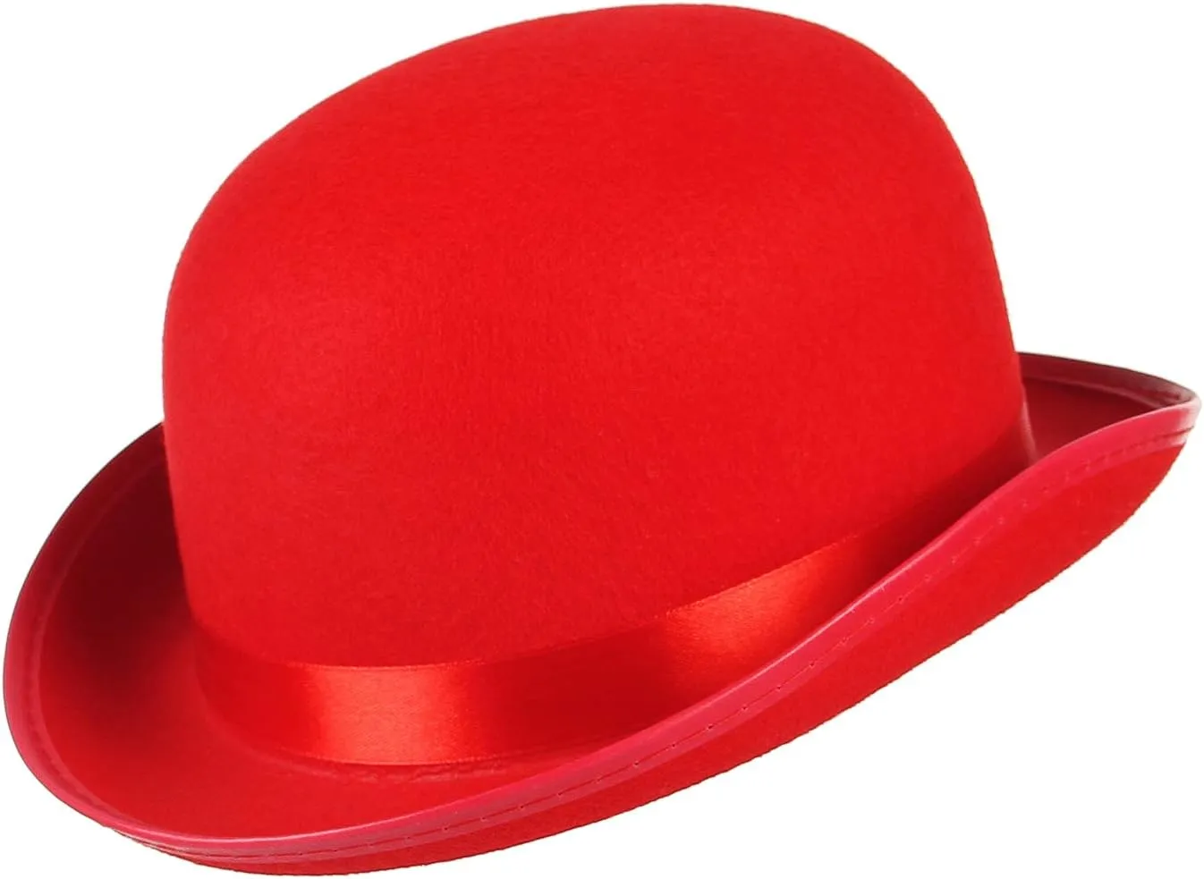 GEMVIE Classic Black Felt Derby Hat Lightweight Bowler Hat Novelty Costume Hat for Party Dress Ups