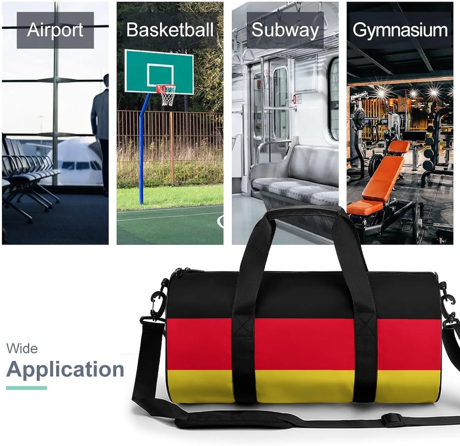 Germany Flag Travel Gym Duffel Bag for Women Men Dry Wet Separation Carry On Weekender