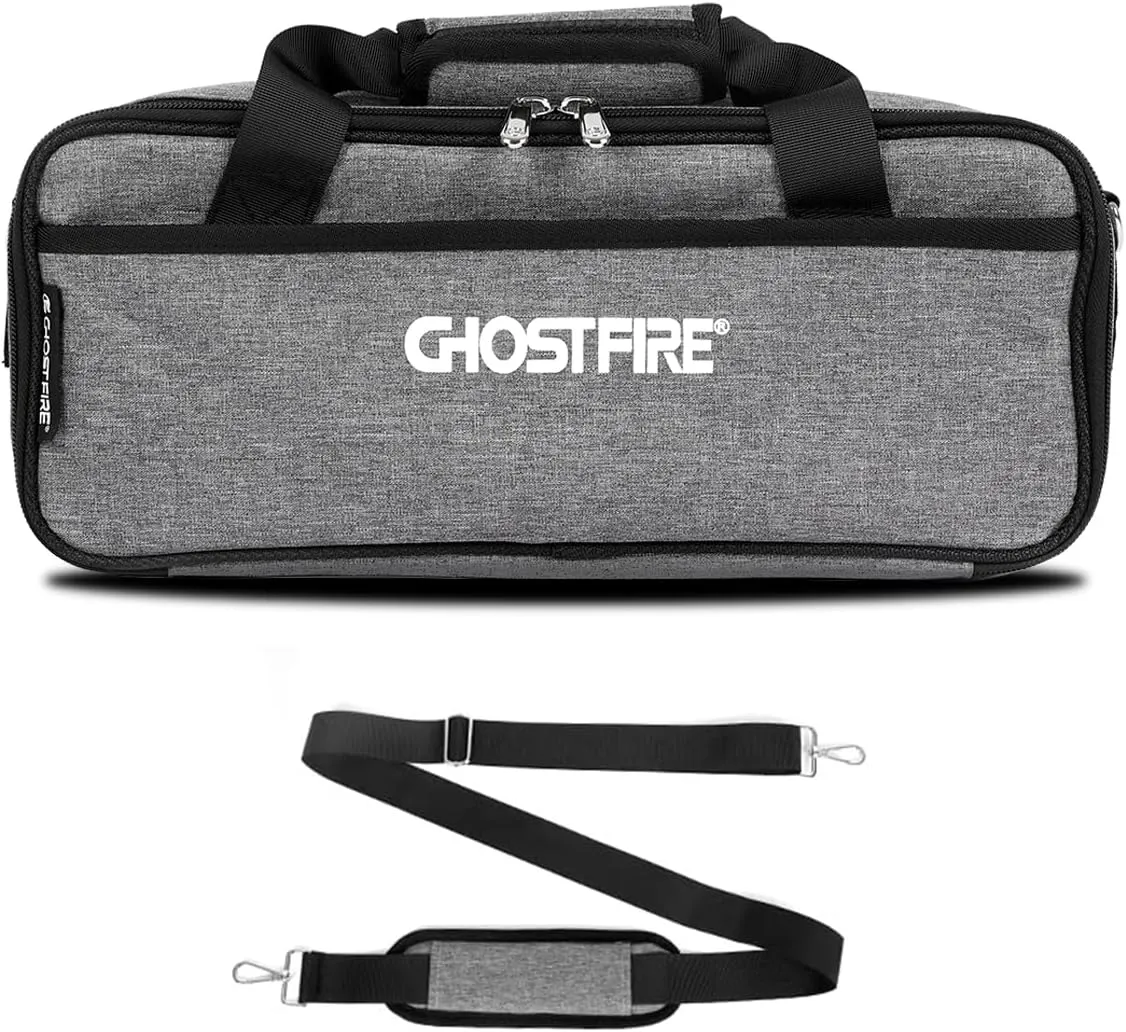 Ghost Fire Guitar Pedal Board Bag Effect Pedalboard Bag Accessory Storage Bag Carry Case 14.9x6.3x3.9in