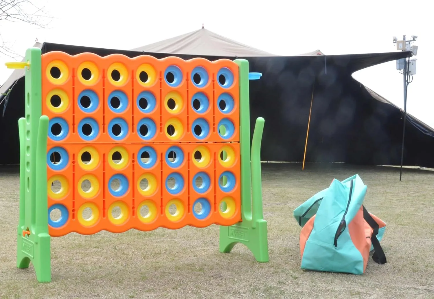 Giant 4-to-Score Game Bag, 47" Heavy-Duty 600D Oxford Fabric,Waterproof&Durable,Easy Transport with Extended Straps,Ideal for Outdoor Fun, BBQs and Camping (Orange&Green)