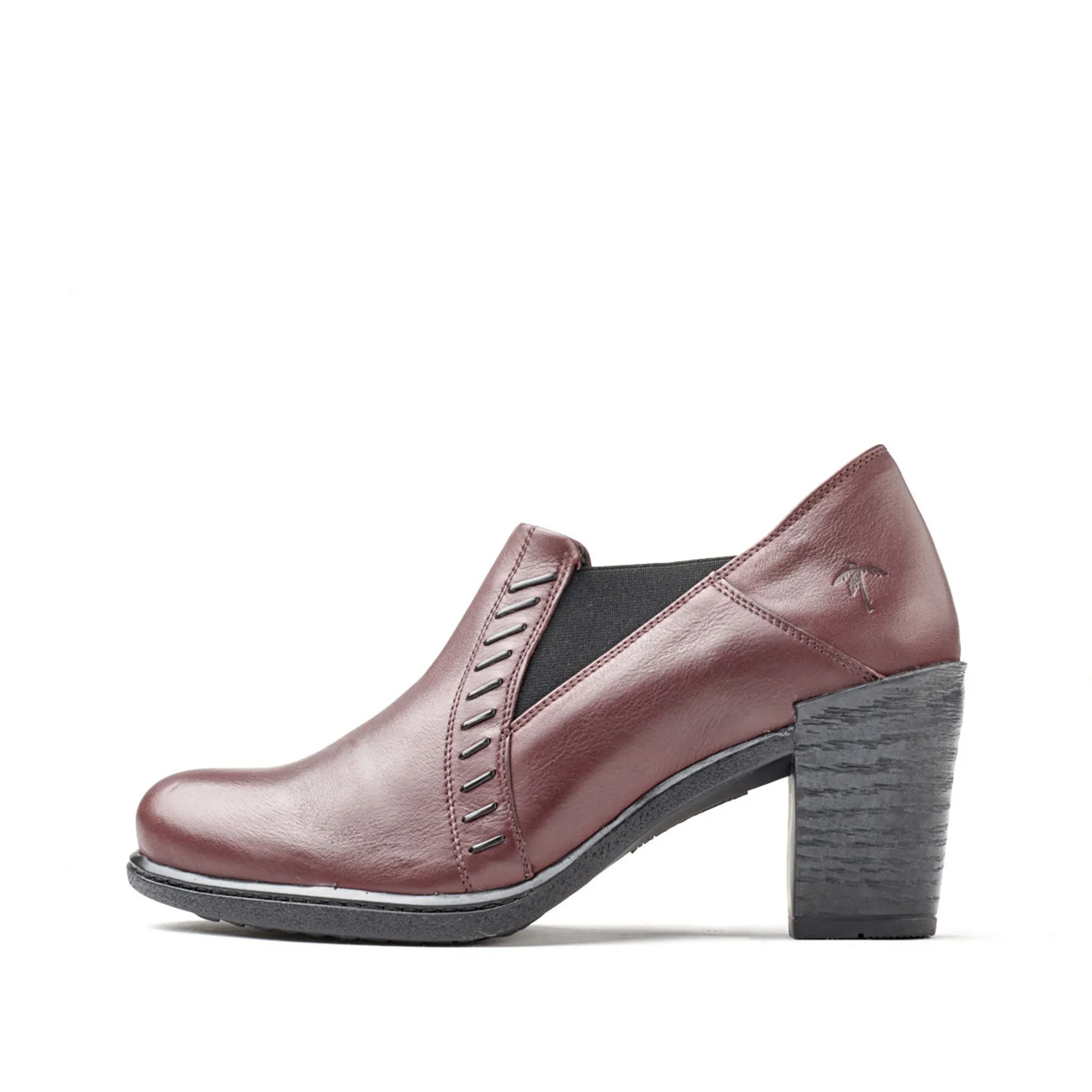 Gina Mid-Heel Leather Pump