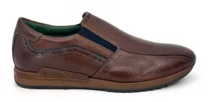 Giovanni Nougat Brown Slip-On Men's Leather Sneakers