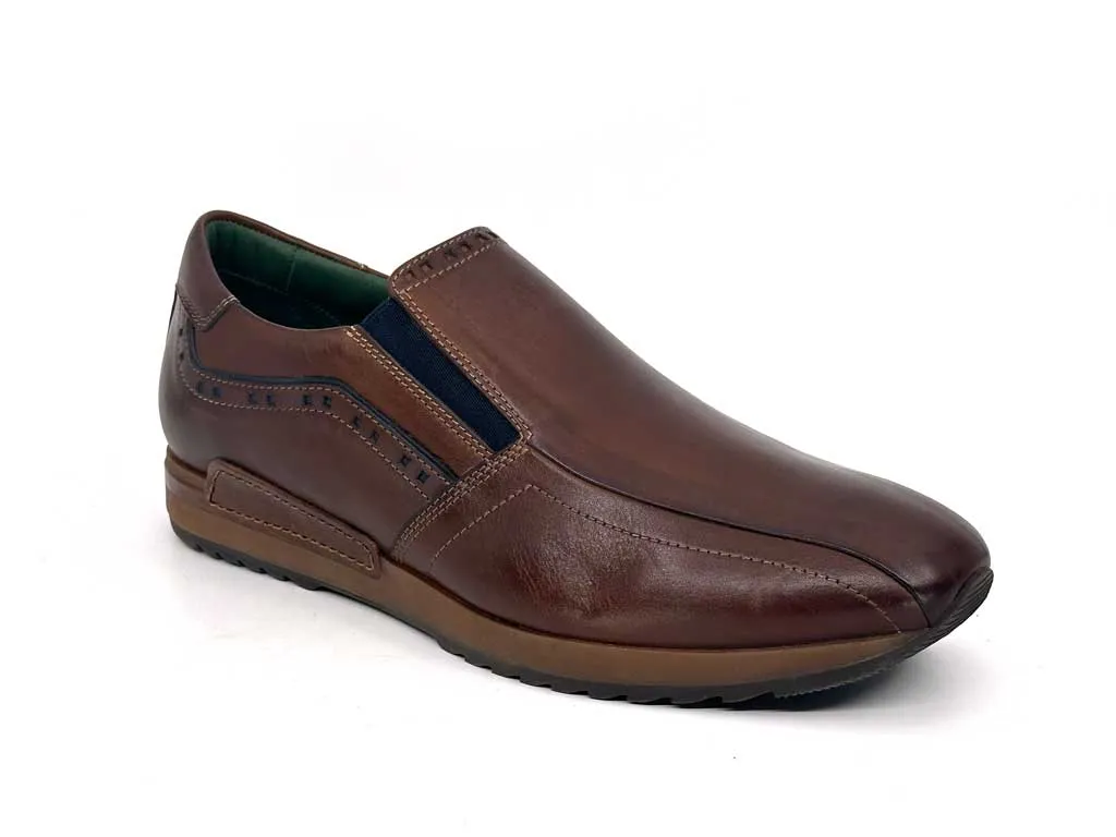 Giovanni Nougat Brown Slip-On Men's Leather Sneakers