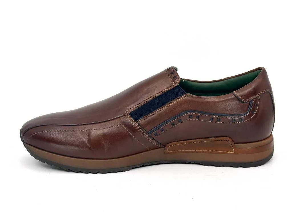 Giovanni Nougat Brown Slip-On Men's Leather Sneakers