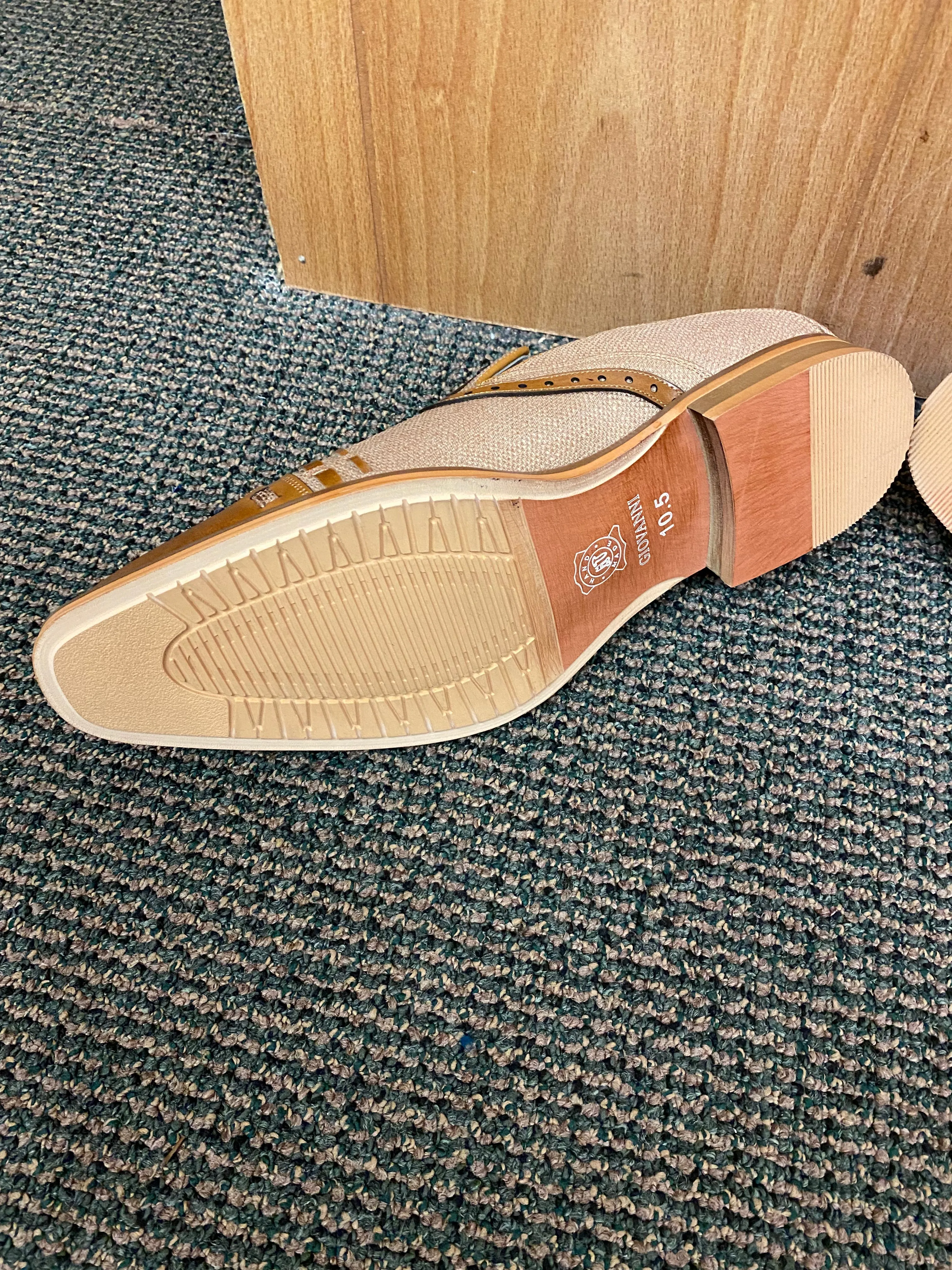 Giovanni Parker Tan Leather Hand Made Slip-on Men's Dress Shoes