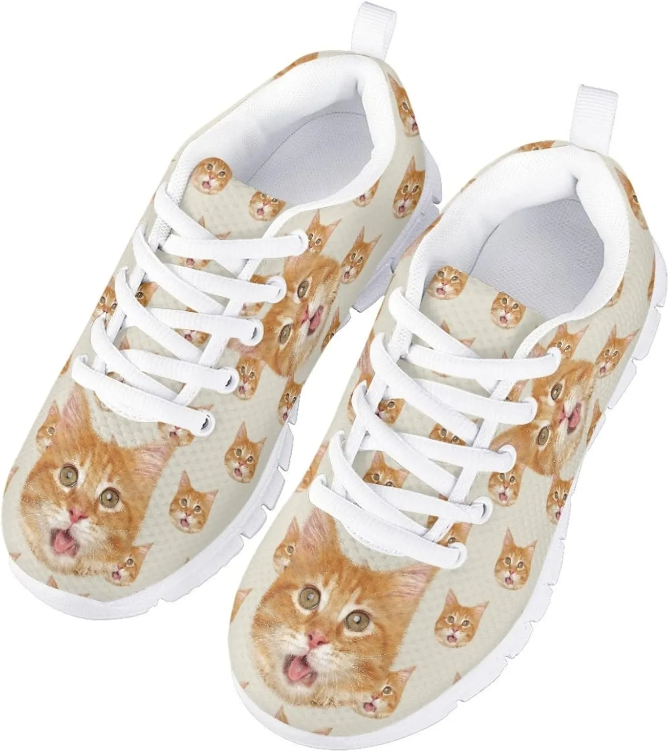 Girls and Boys Funny Dog Print Tennis Shoes Kids Lightweight Mesh Cute Running Shoes