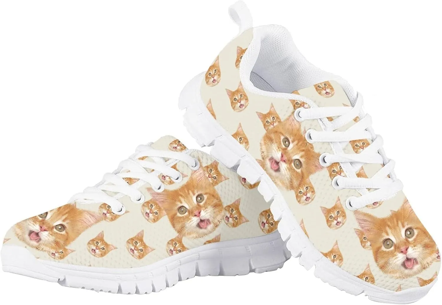 Girls and Boys Funny Dog Print Tennis Shoes Kids Lightweight Mesh Cute Running Shoes