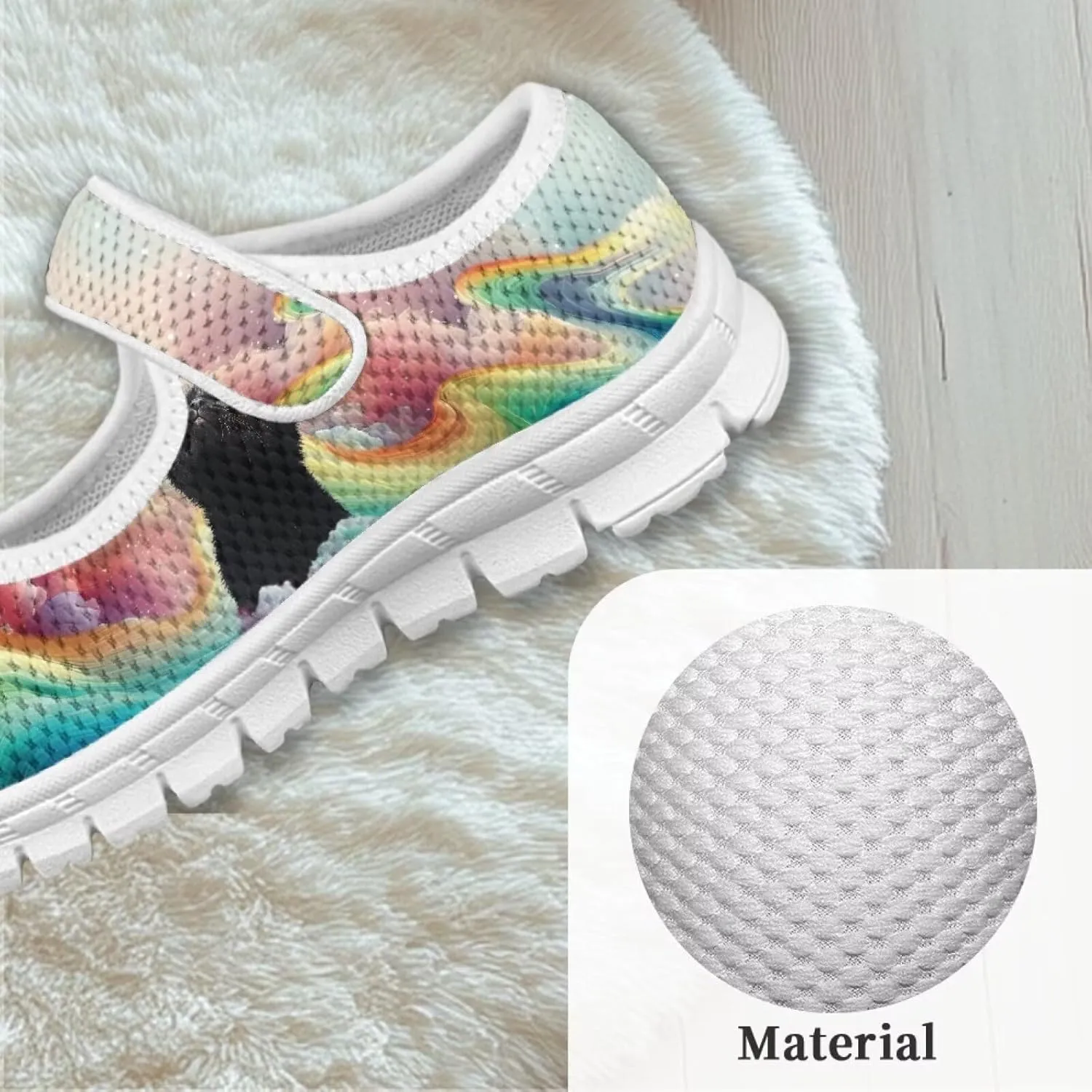 Girls Single Buckle Shoes,Kids Slip On Indoor Outdoor Shoes,Cartoon Mary Jane Flats Shoes for Girls Party