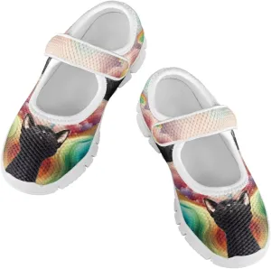 Girls Single Buckle Shoes,Kids Slip On Indoor Outdoor Shoes,Cartoon Mary Jane Flats Shoes for Girls Party