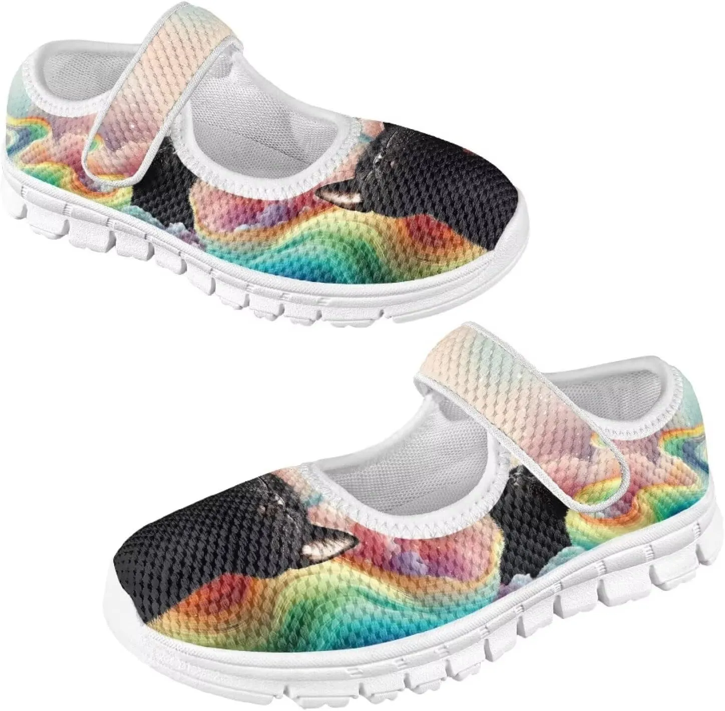 Girls Single Buckle Shoes,Kids Slip On Indoor Outdoor Shoes,Cartoon Mary Jane Flats Shoes for Girls Party