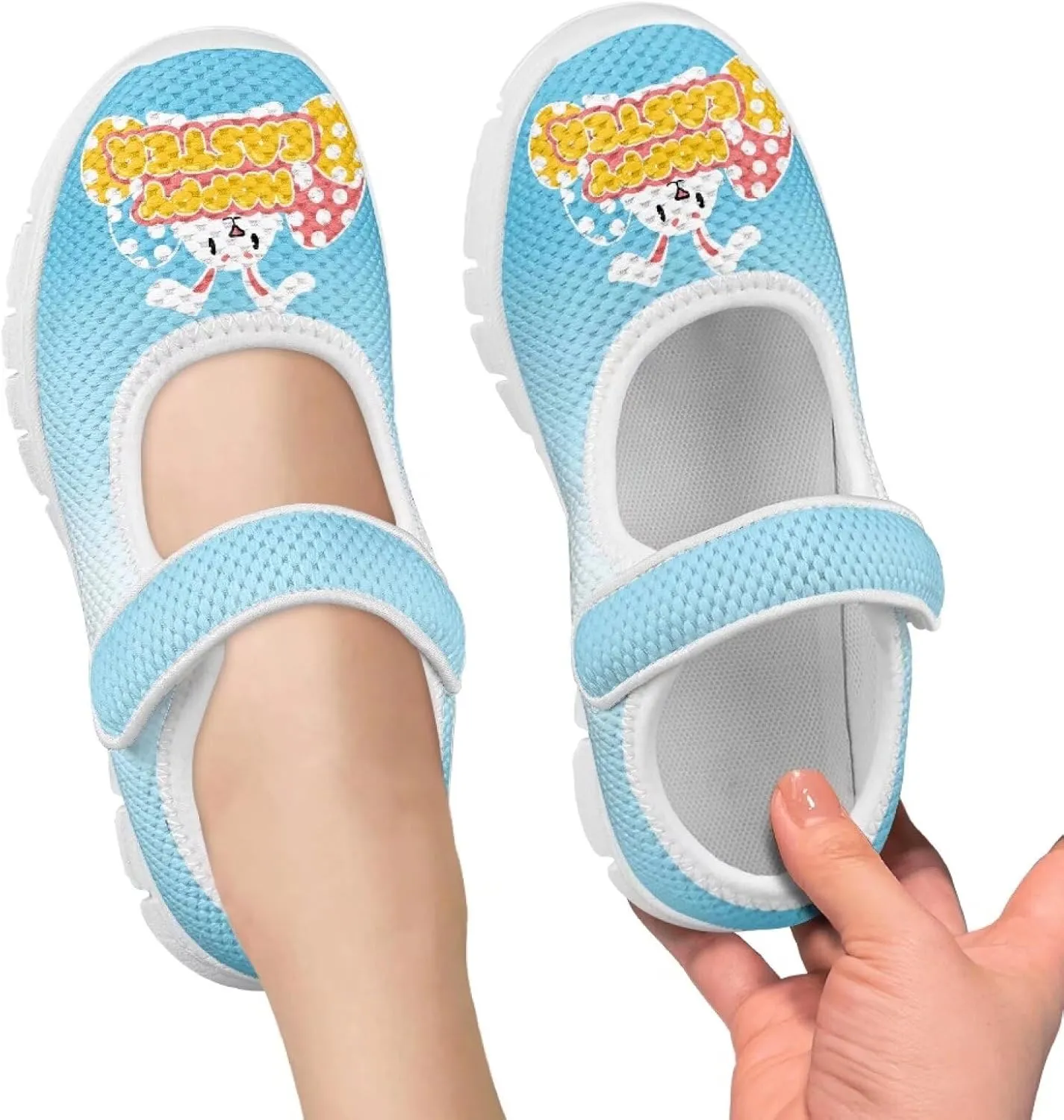 Girls St. Patrick's Day Shoes Mesh Slip On Casual Sneaker Comfort Non Slip Travel Walking Shoe Easter Party Shoes White Sole US 11-15