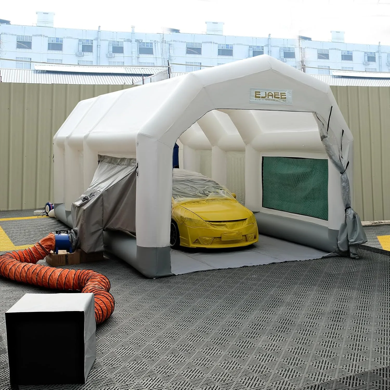 Gold Series 21x15x12Ft Inflatable Spray Paint Booth with Blowers for Compact Vehicles, Furniture & Collectible Restoration; Dust-Free Workspace for Custom Paint Jobs