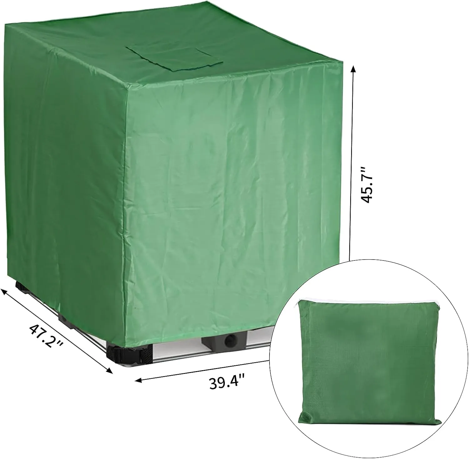 Green 275 Gallon IBC Tote Cover Sunshade Water Proof Protective Hood 1000 L Garden Rain Water Tank