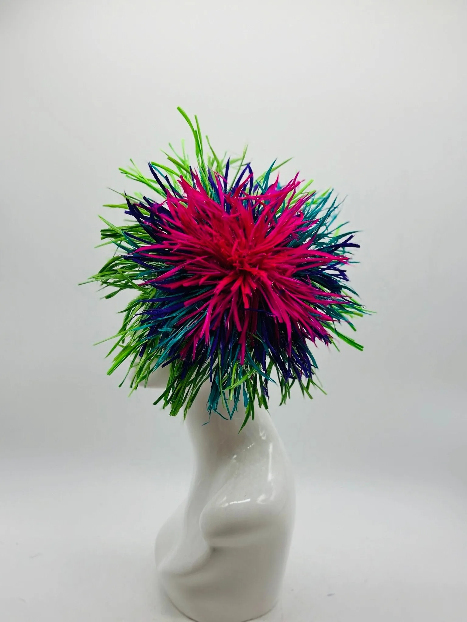 Green, Blue and Pink Derby Fascinator, Kentucky Derby Hat Alternative, Kentucky derby hat (GOLD LINE)