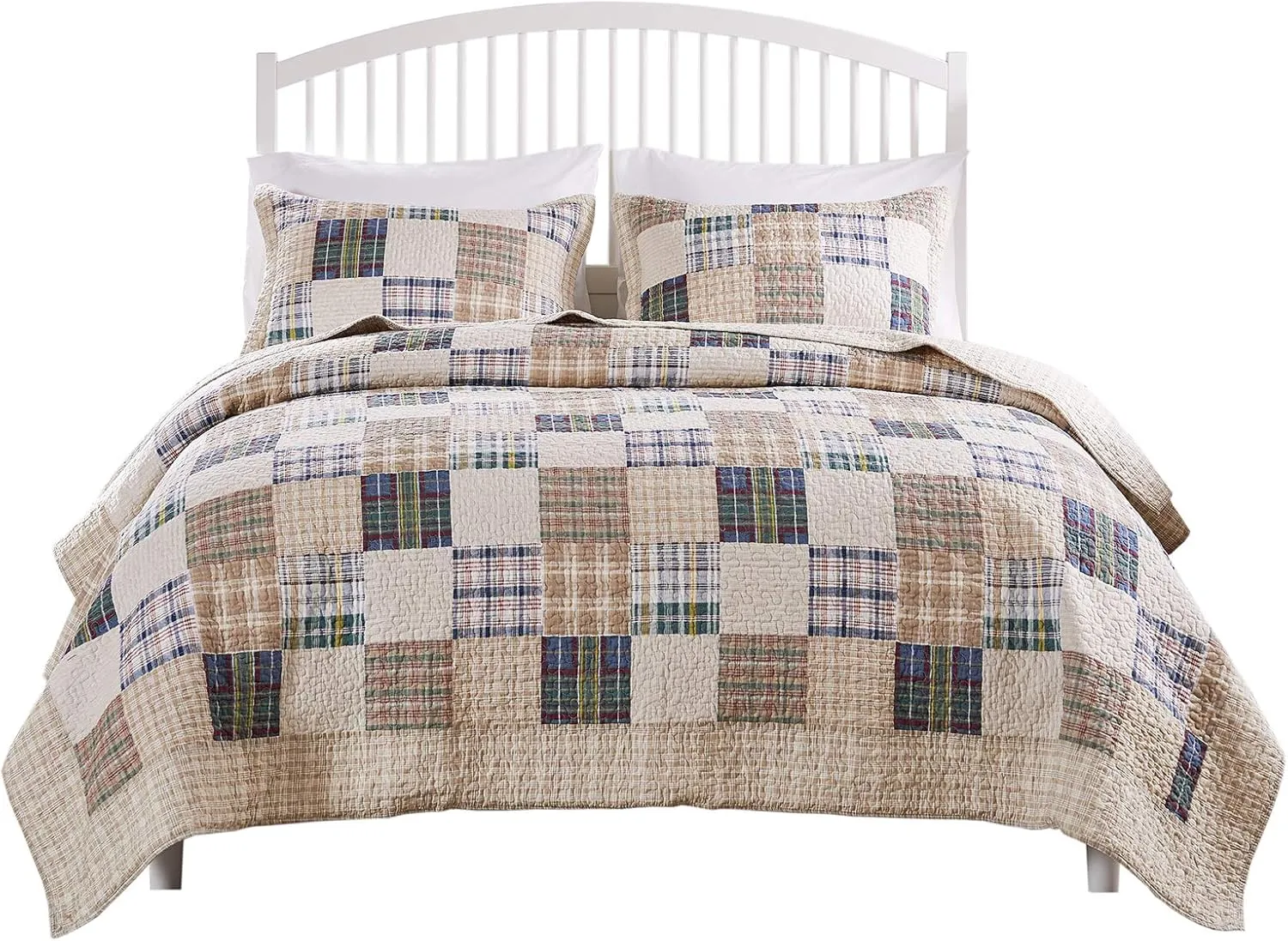 Greenland Home Oxford Quilt Set, Full/Queen, Multicolor, 3 Piece