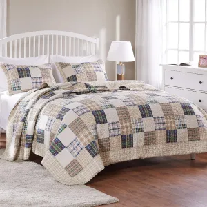 Greenland Home Oxford Quilt Set, Full/Queen, Multicolor, 3 Piece