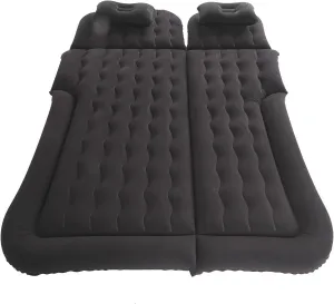 Greensen SUV Air Mattress Camping Car Air Bed Cushion Pillow for Car Sleeping Travel Inflatable Thickened Car Bed Back Seat Mattress with Two Air Pillows (Black)