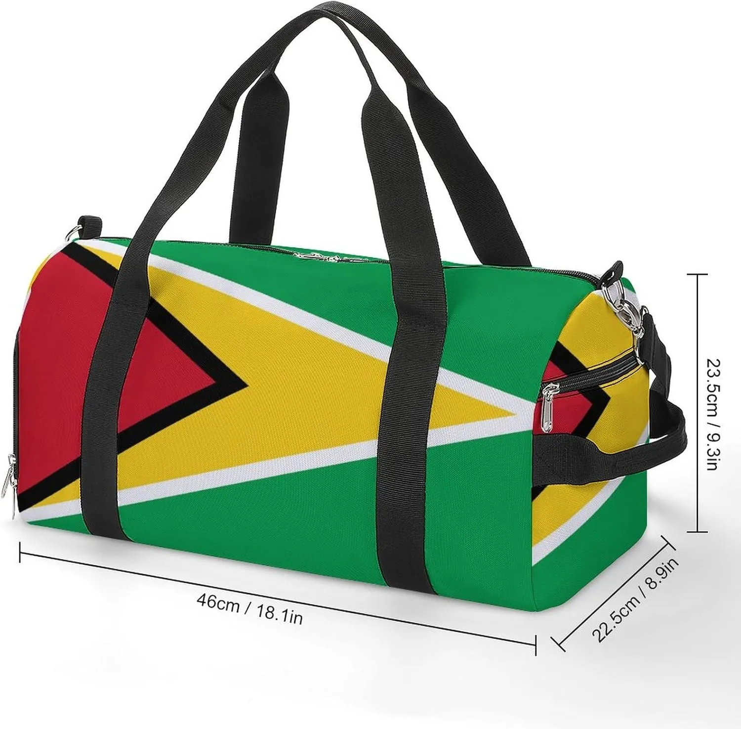 Guyana Flag Gym Duffel for Boys Girls with Shoe Compartment Travel Weekender