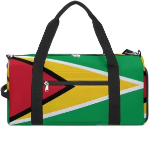 Guyana Flag Gym Duffel for Boys Girls with Shoe Compartment Travel Weekender
