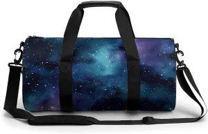 Gym Bag 17in for Men Women, Waterproof Foldable Sports Organizer, Durable Workout Travel Duffle Bag, Celestial Shadows-13