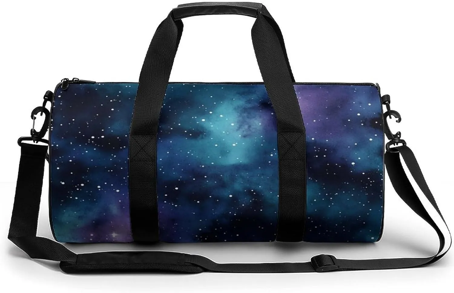 Gym Bag 17in for Men Women, Waterproof Foldable Sports Organizer, Durable Workout Travel Duffle Bag, Celestial Shadows-13