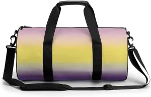 Gym Bag 17in for Men Women, Waterproof Foldable Sports Organizer, Durable Workout Travel Duffle Bag, Soft Horizon Gradient-981