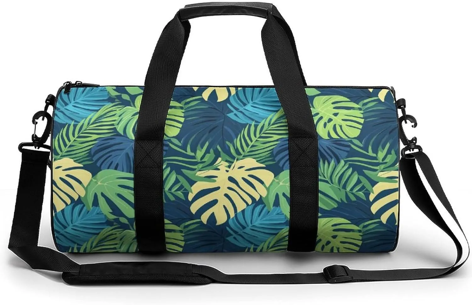 Gym Bag 17in for Men Women, Waterproof Foldable Sports Organizer, Durable Workout Travel Duffle Bag, Tropical Shadows-50