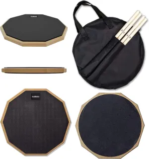 HAIRIESIS Snare Drum Practice Pad,12-Inch Practice Drum Pad,Double Sided Silent Drum Pad and Sticks,Drum Pads Carry Bag