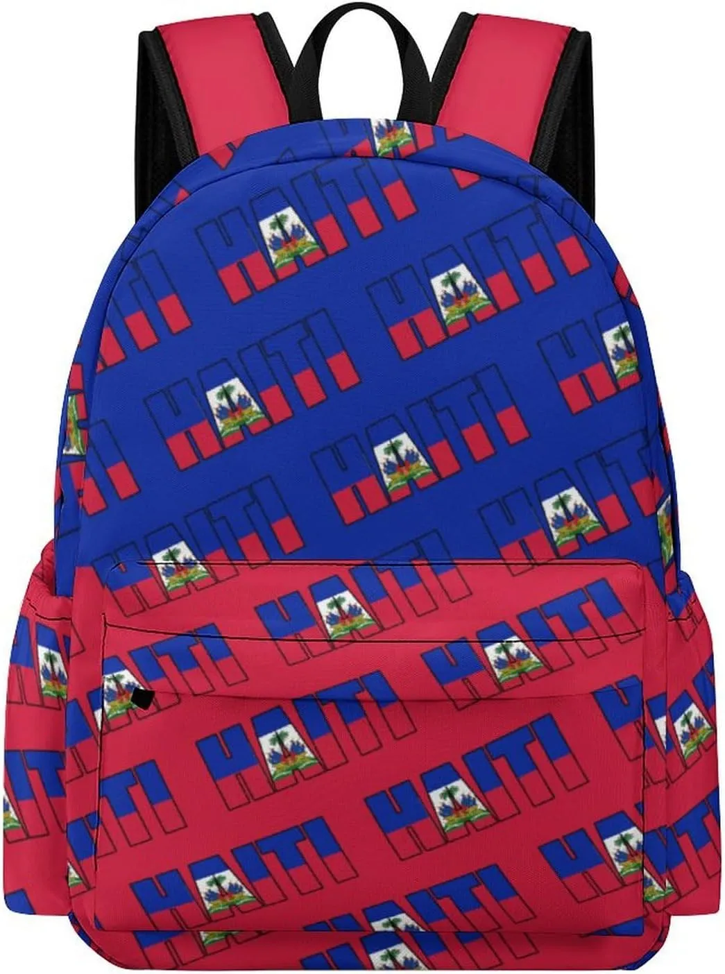 Haitian Flag Backpacks Multiple Pockets Knapsack Shoulder Bag Compartment Backpack Travel Hiking Camping for Men Women 2025
