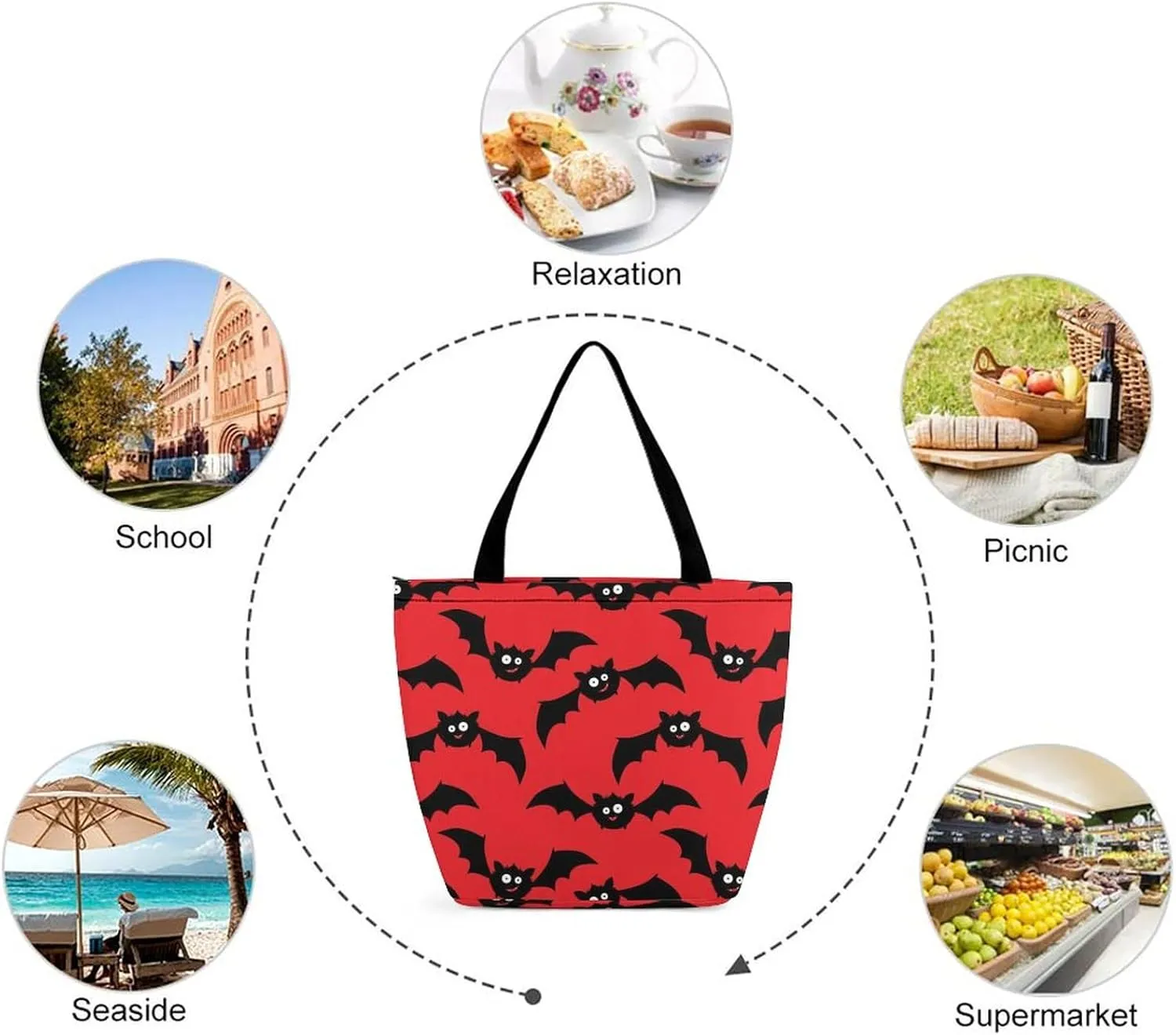 Halloween Pattern Tote Bags Handbags for Women Fashion Shoulder Bags Shoulder Handbag.