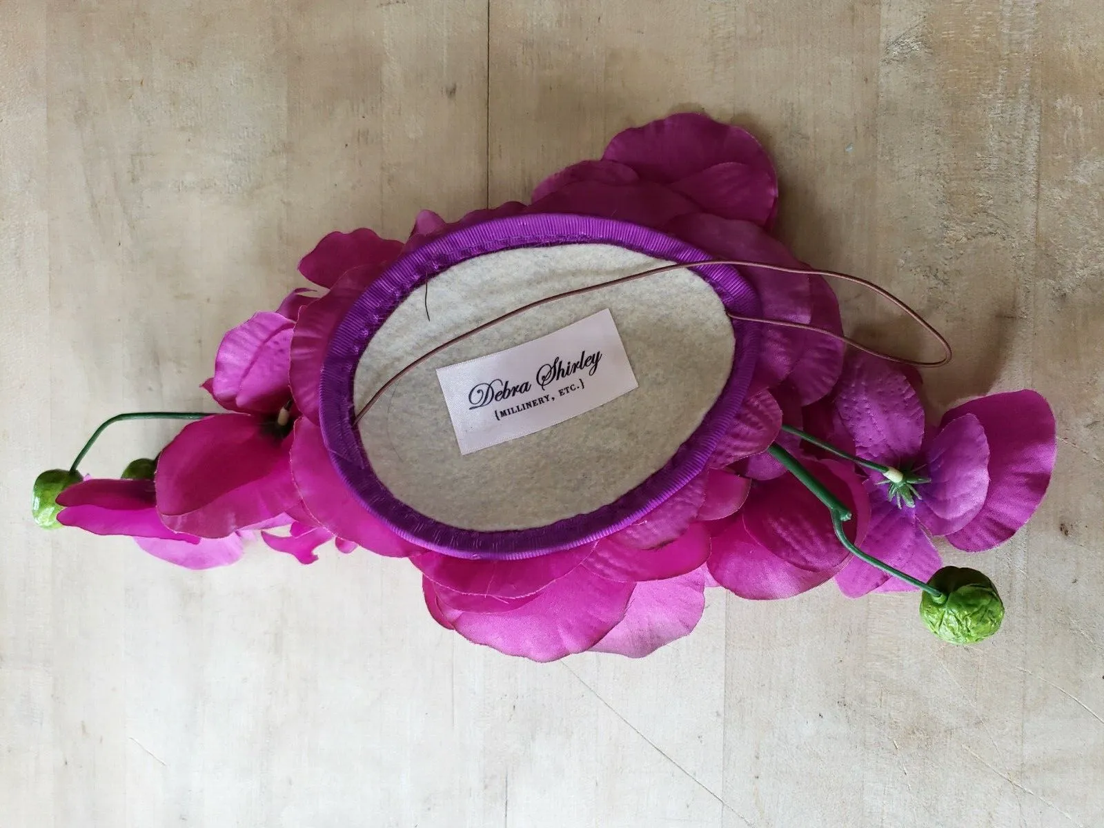 Handmade Floral Fascinator Pink Orchid Flower Hat Headpiece Debra Shirley