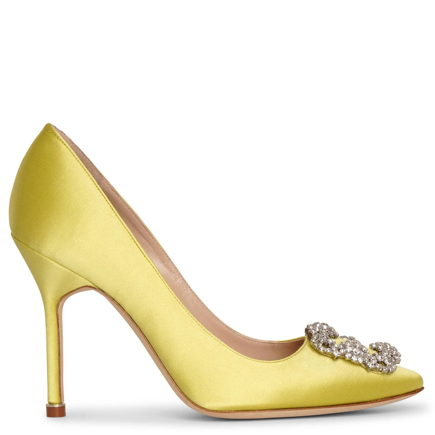 Hangisi 105 chartreuse satin pumps