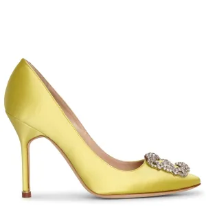 Hangisi 105 chartreuse satin pumps