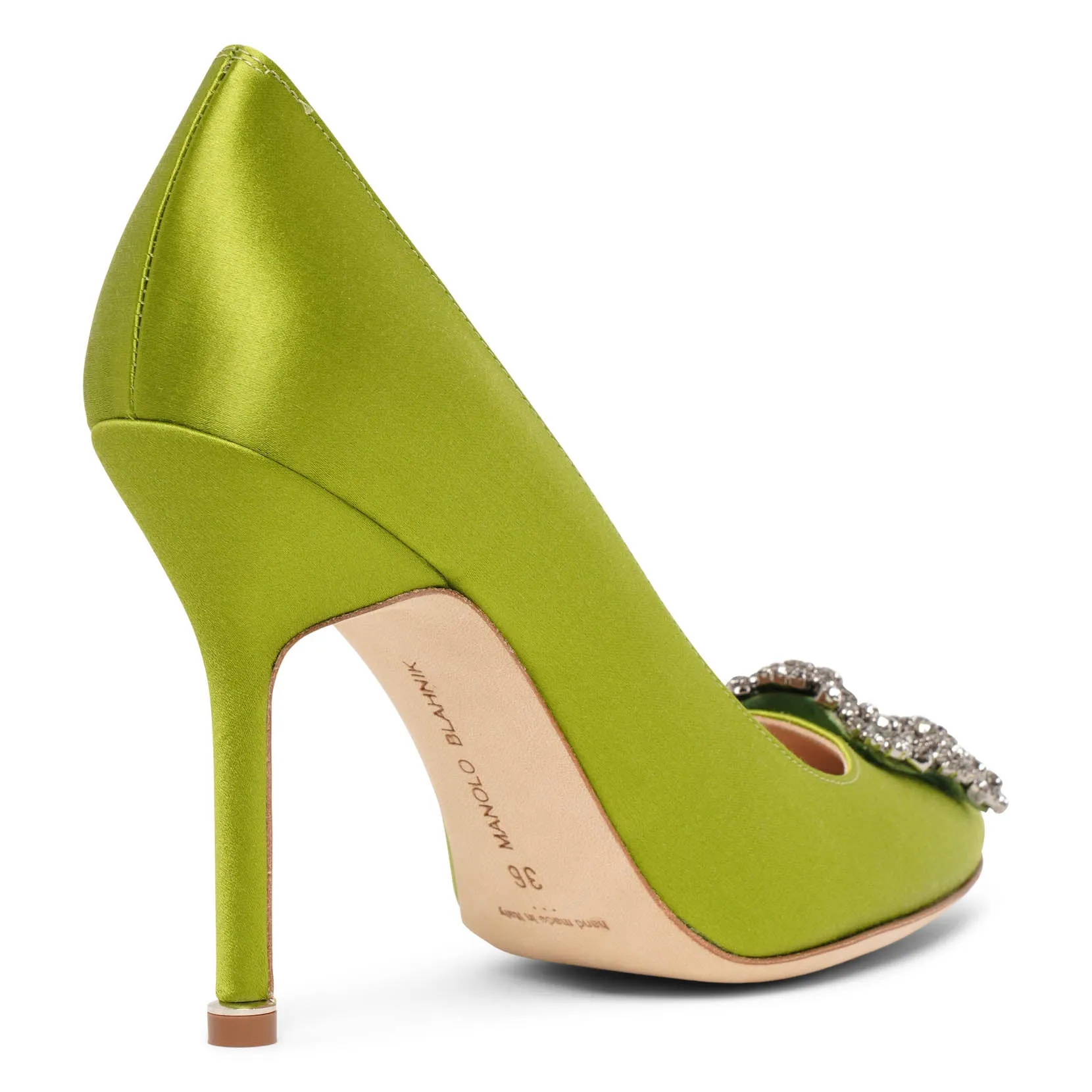 Hangisi 105 green satin pumps