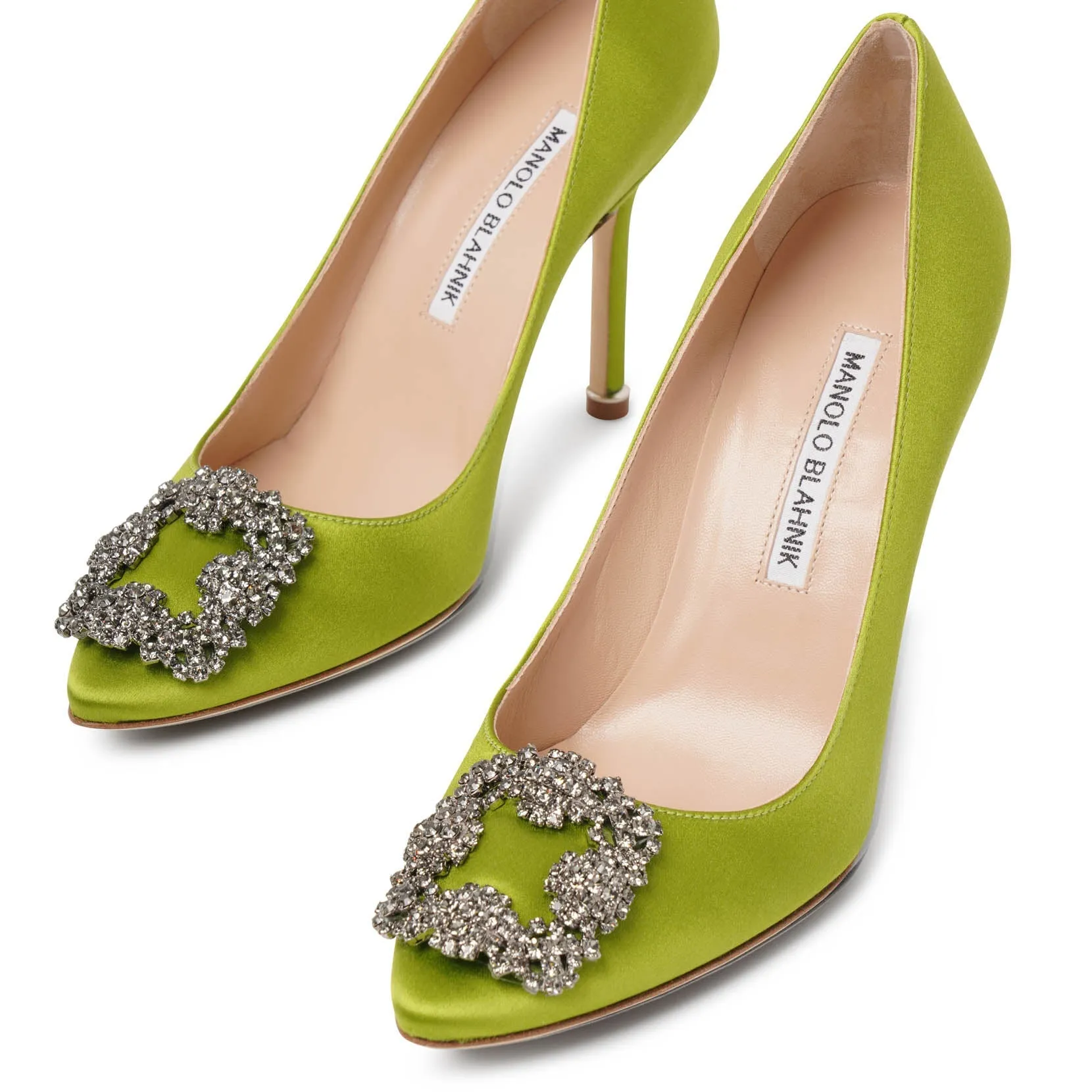 Hangisi 105 green satin pumps