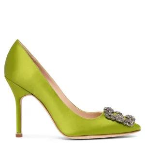 Hangisi 105 green satin pumps
