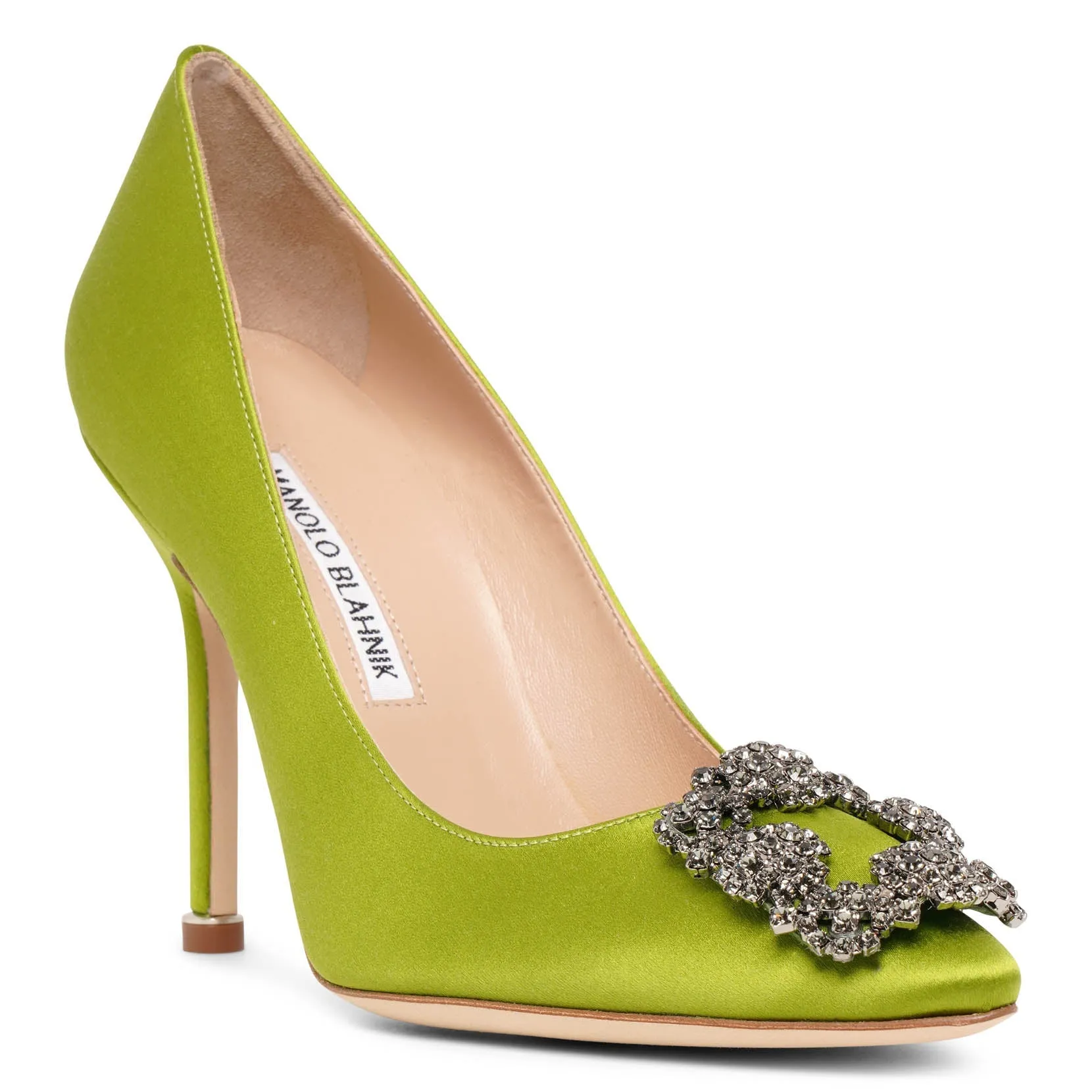 Hangisi 105 green satin pumps