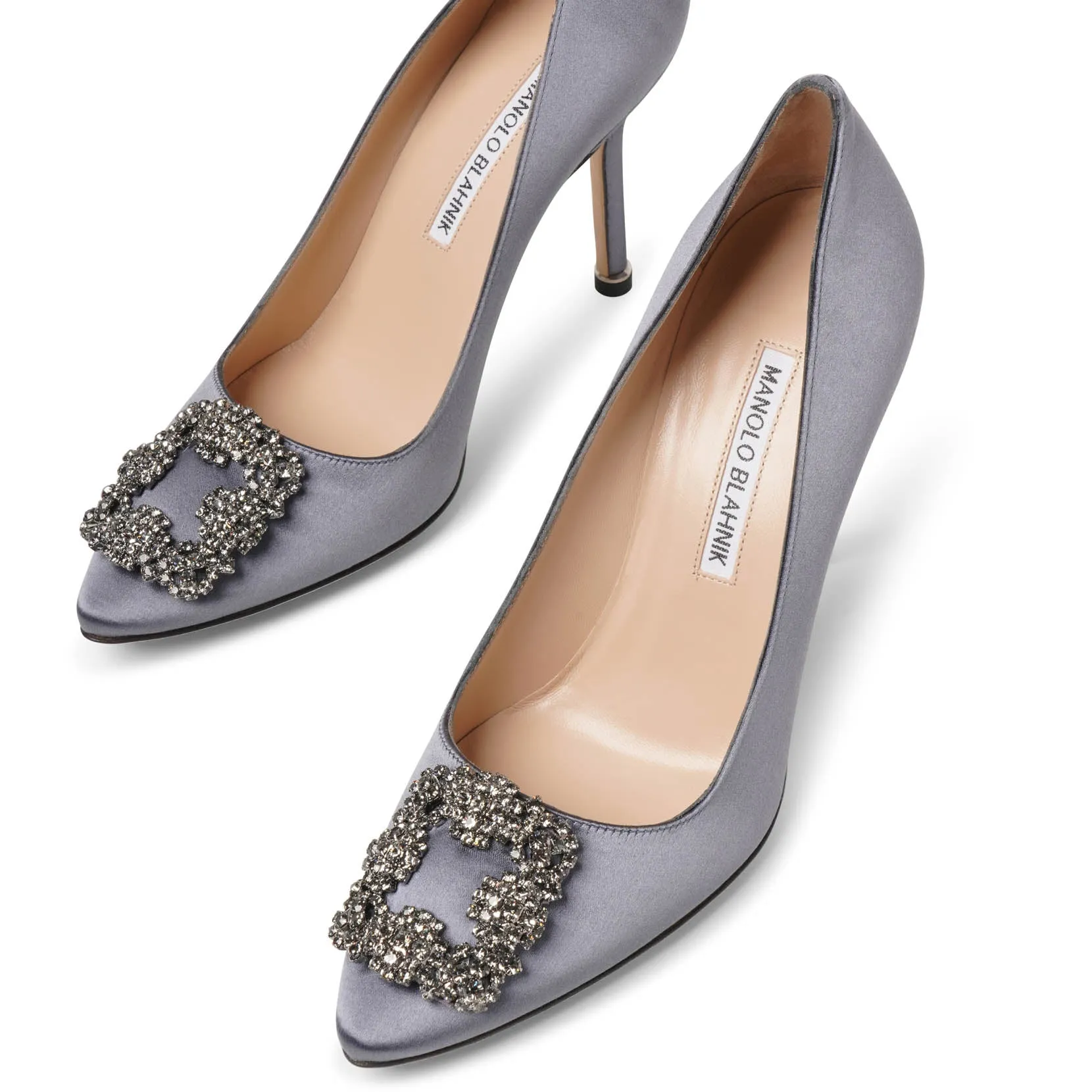 Hangisi 105 grey satin pumps