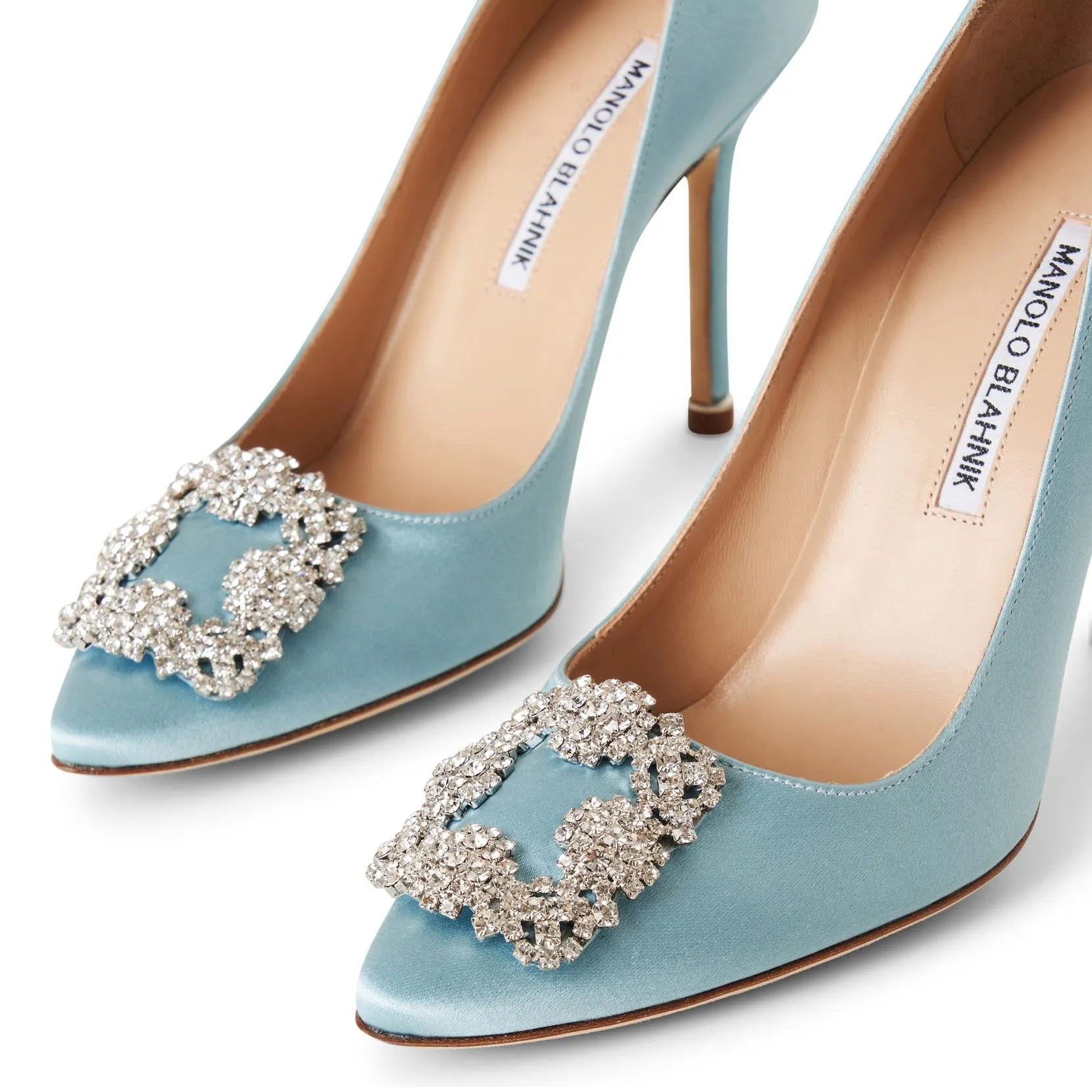 Hangisi 105 light blue satin pumps