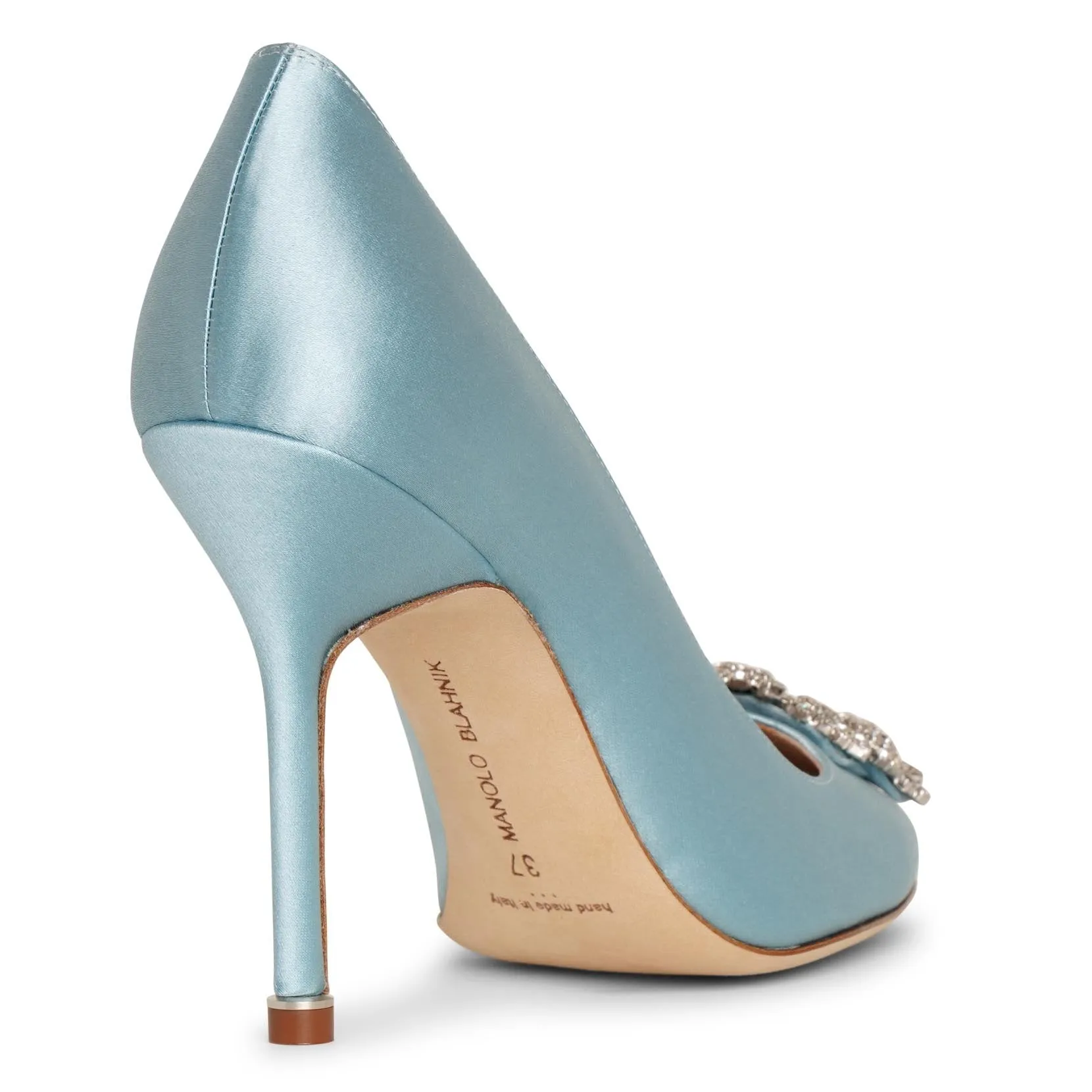 Hangisi 105 light blue satin pumps