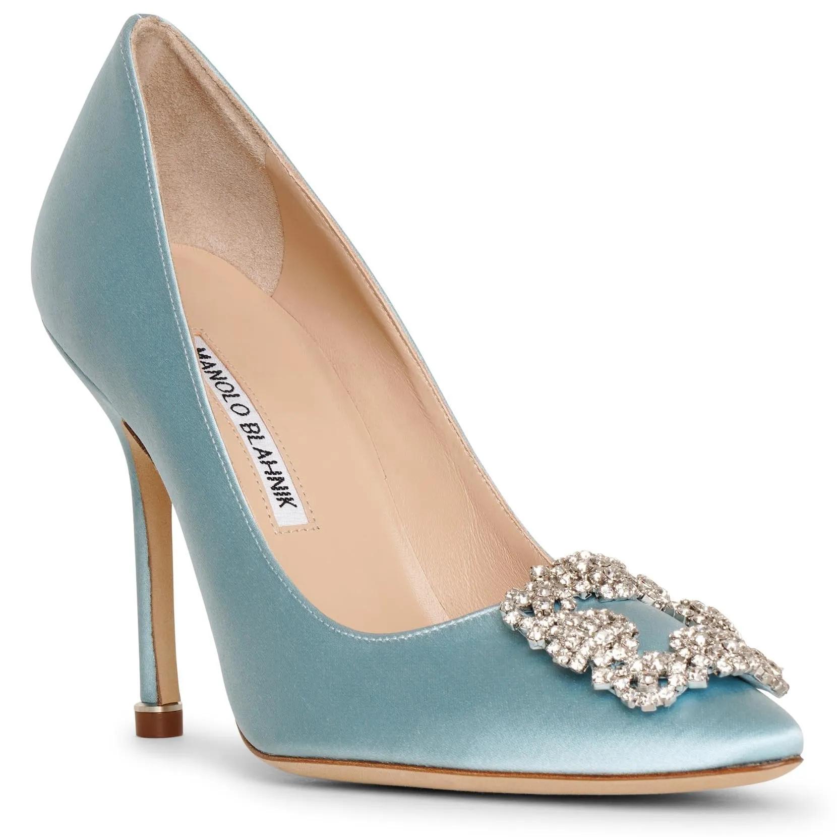 Hangisi 105 light blue satin pumps