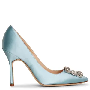 Hangisi 105 light blue satin pumps