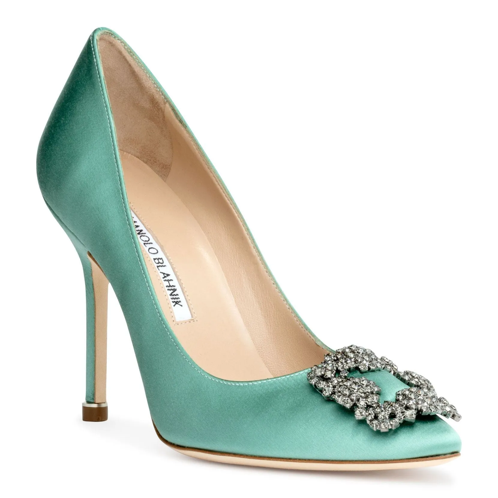 Hangisi 105 satin green FMC pumps