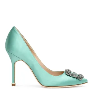 Hangisi 105 satin green FMC pumps