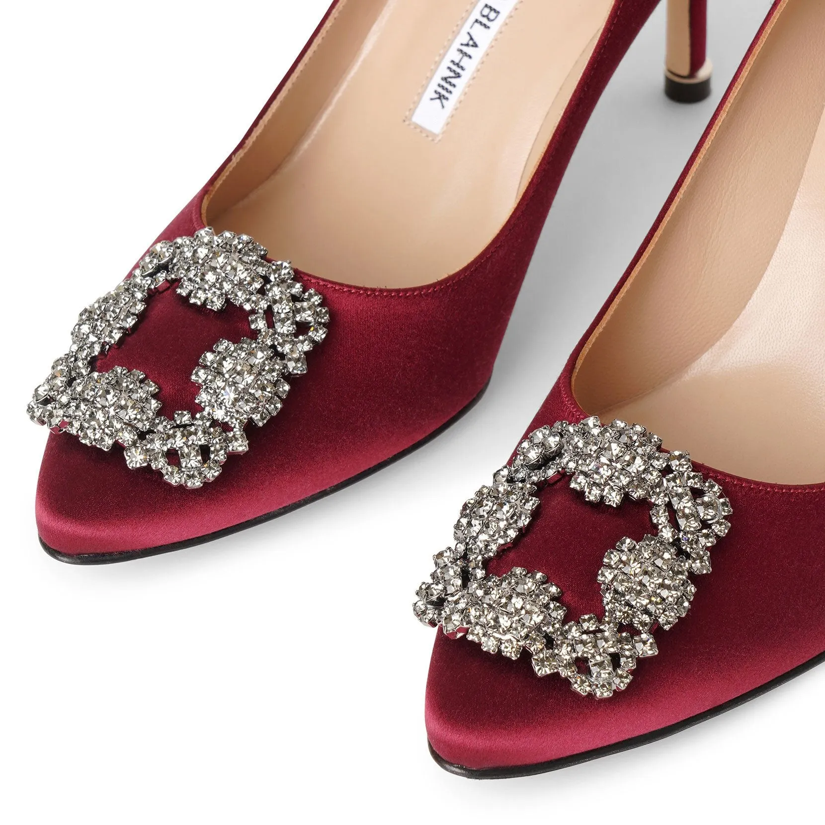Hangisi 70 burgundy satin pumps