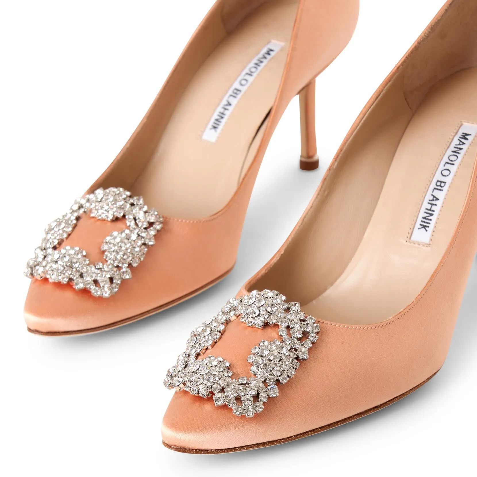 Hangisi 70 coral satin pumps