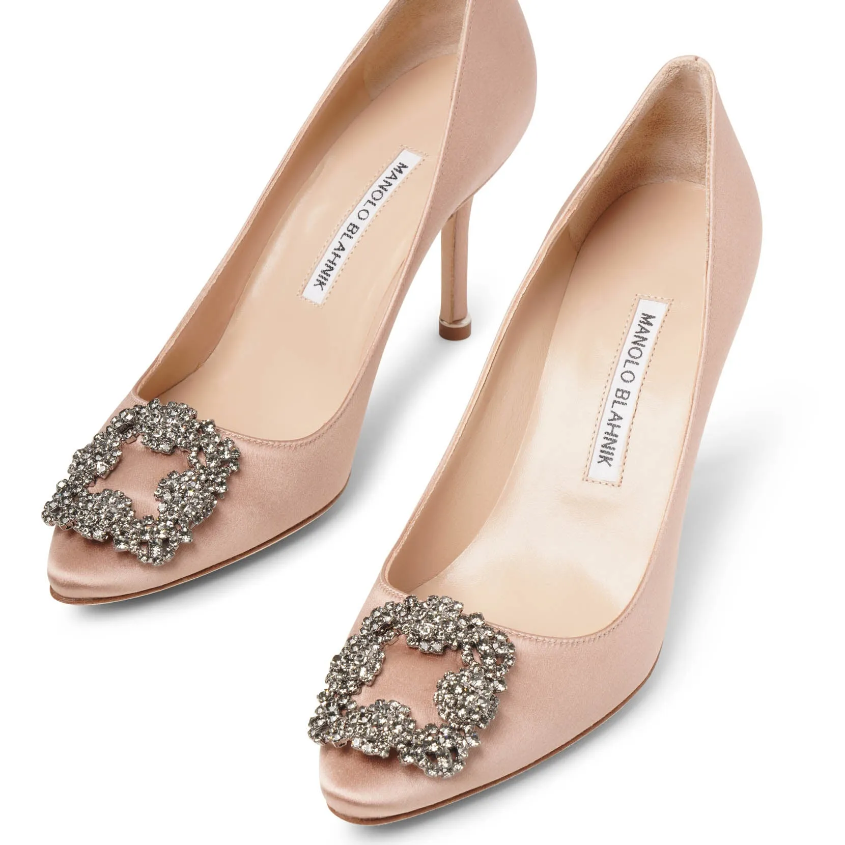 Hangisi 90 beige rose satin pumps